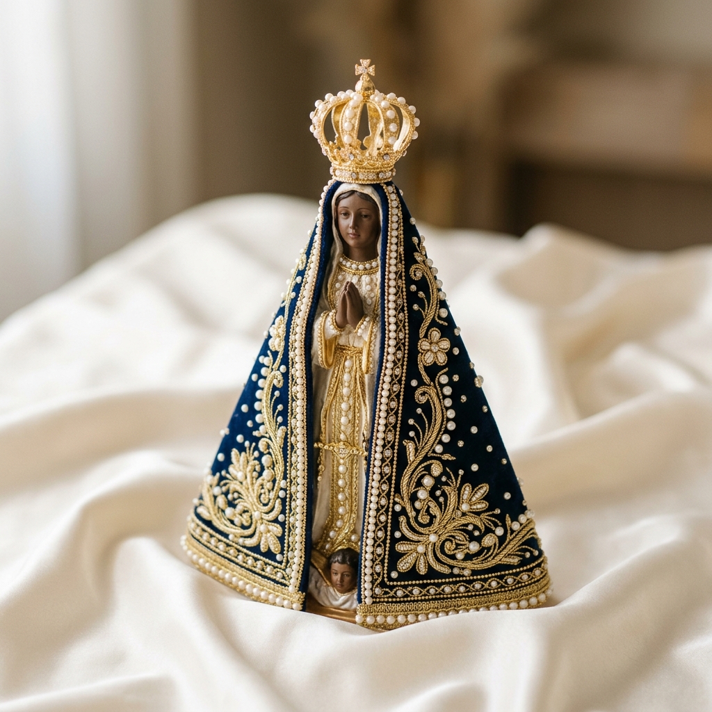 Nossa Senhora Aparecida com Mantos de Pérolas
